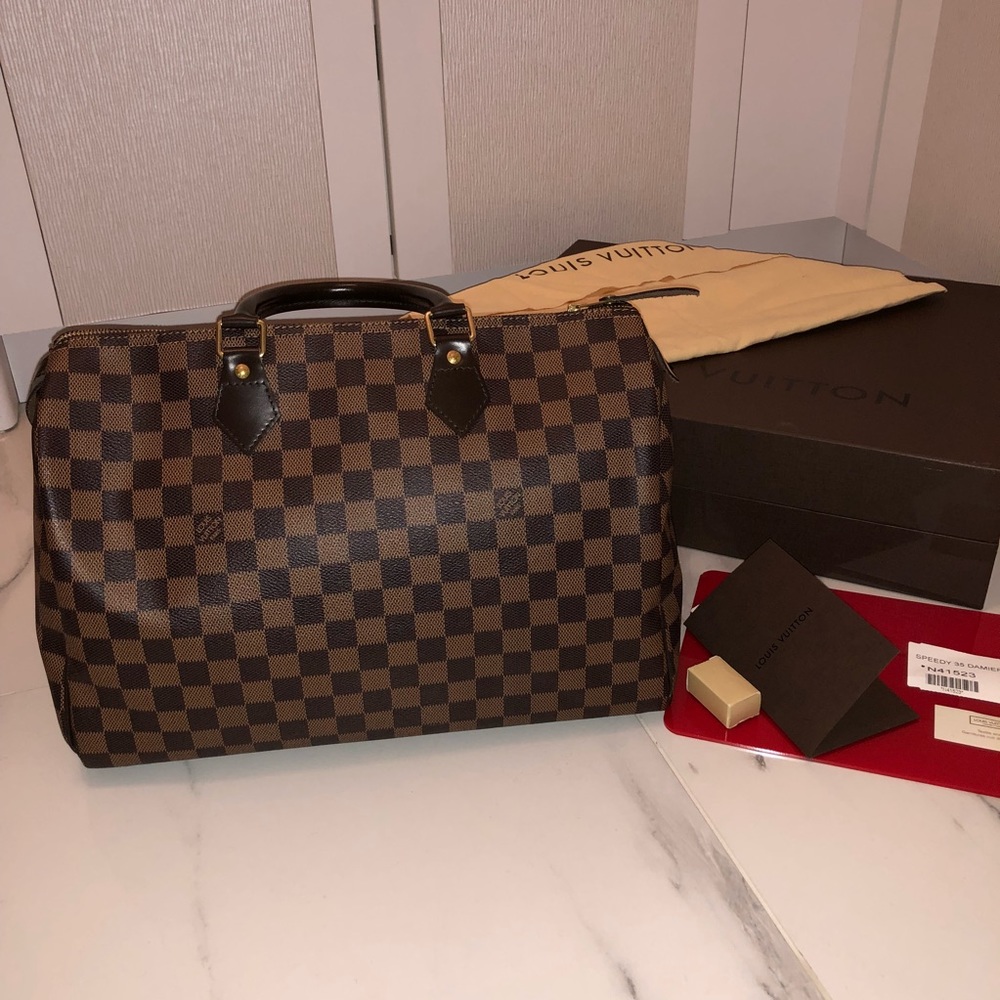 Authentic Louis Vuitton Damier Ebene Speedy 35